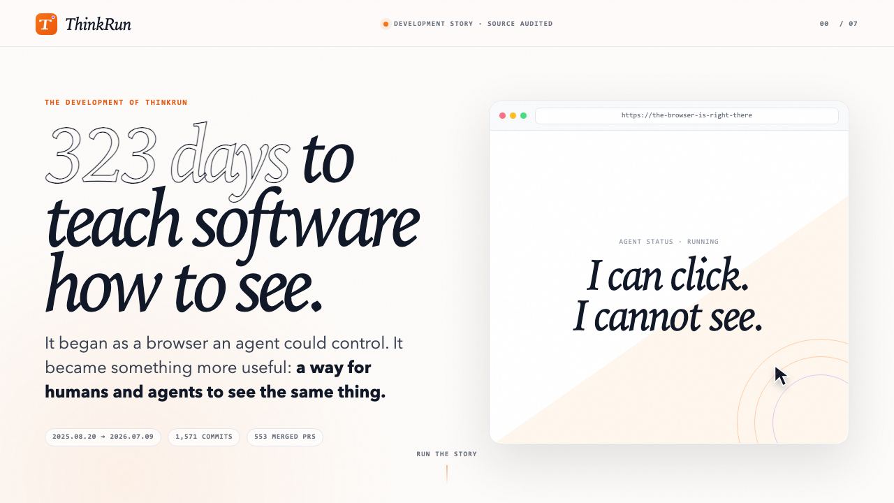 Preview of ThinkRun — 323 days to teach software how to see