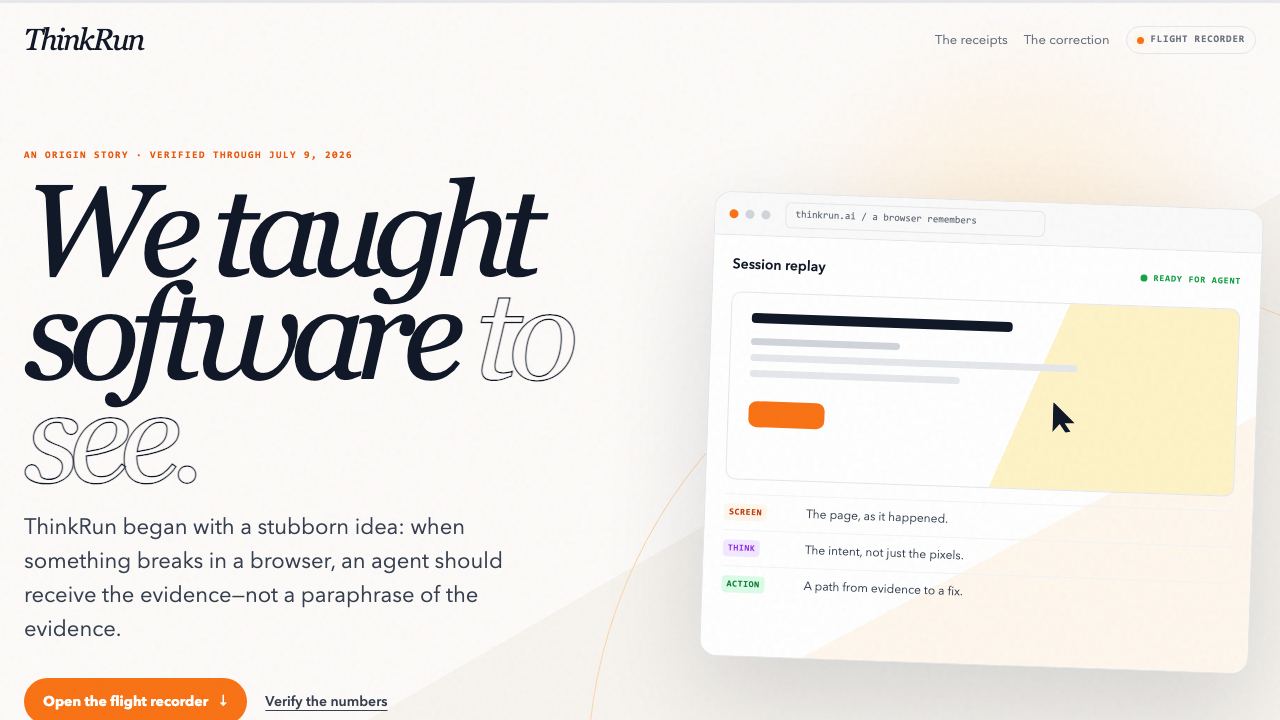 Preview of ThinkRun — The Flight Recorder