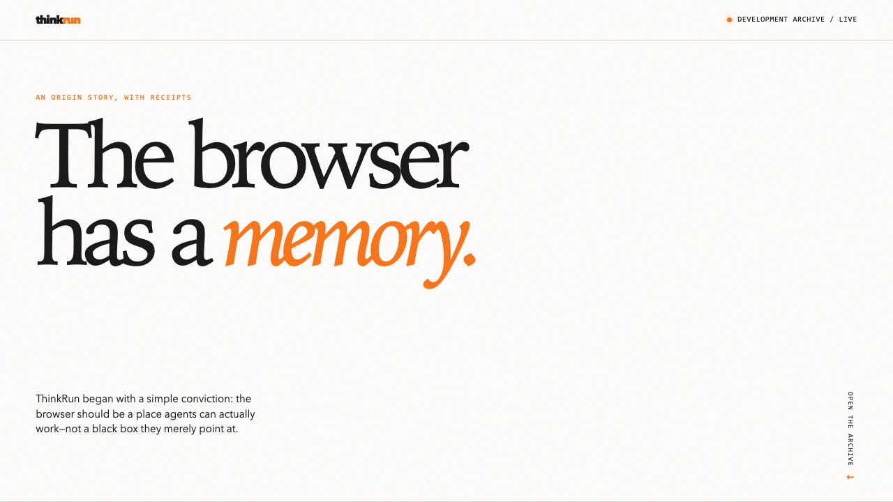 Preview of ThinkRun — The browser has a memory